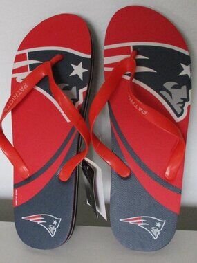 NFL New England Patriots Mens Flip Flop Sandal NWT - Size 11-12 or XL
